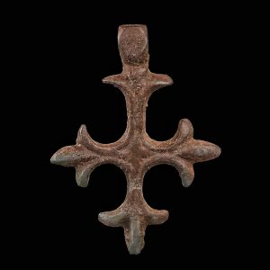 Medieval, Crusaders era bronze cross pendant