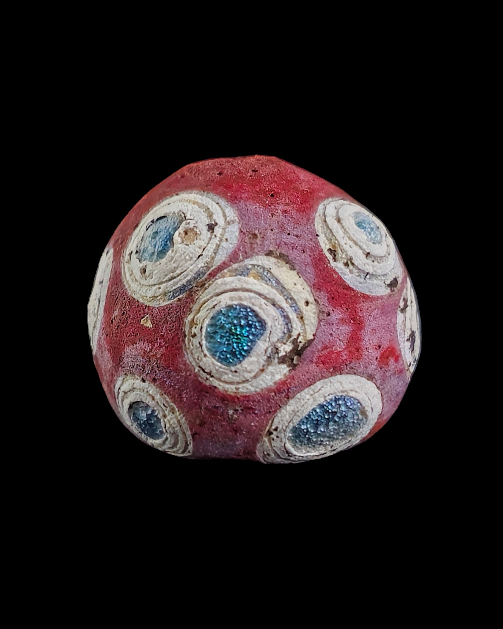 Mediterranean region stratified eye glass bead