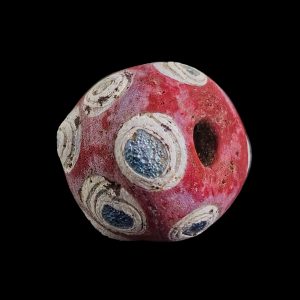 Mediterranean region stratified eye glass bead