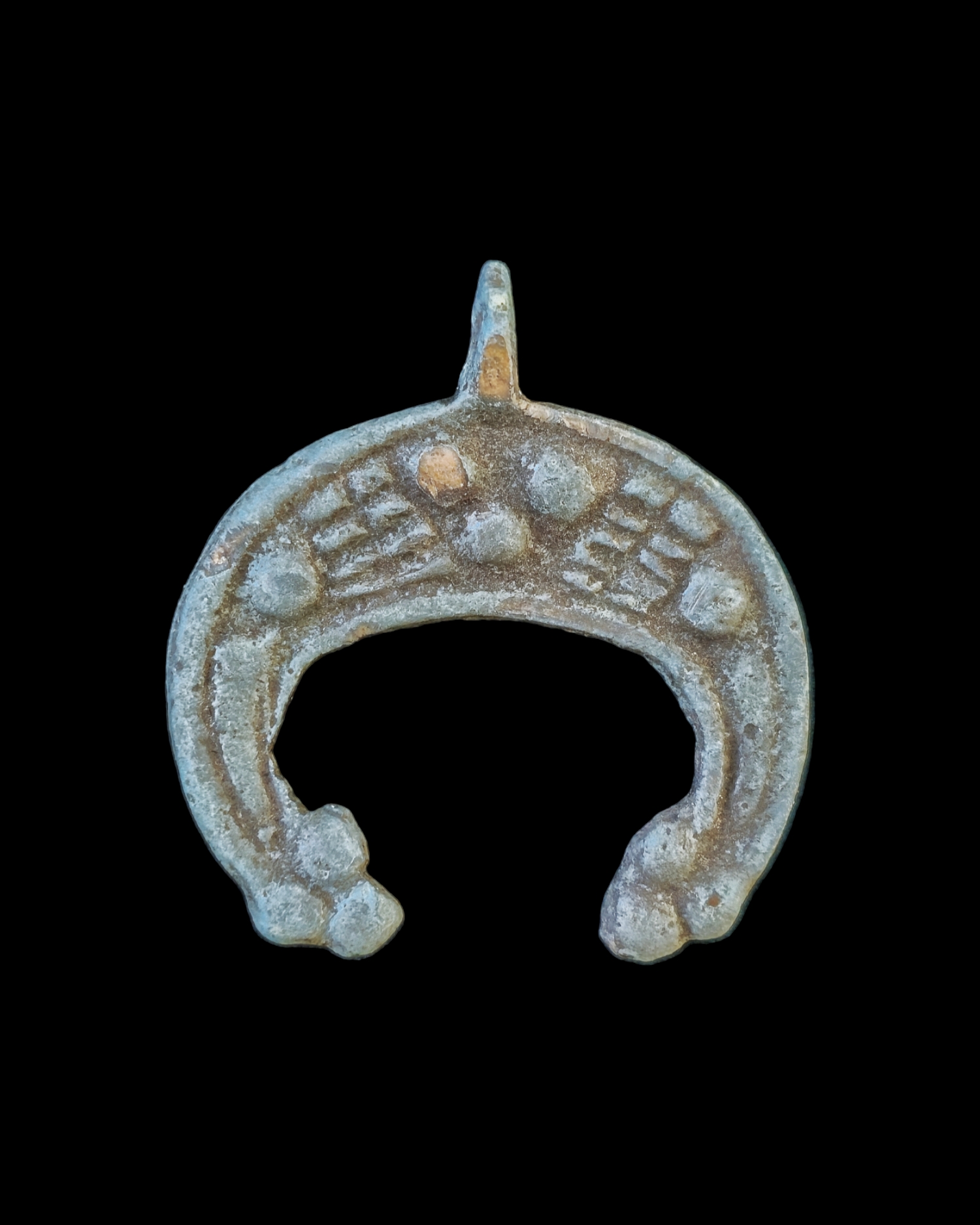 Viking period bronze lunula pendant