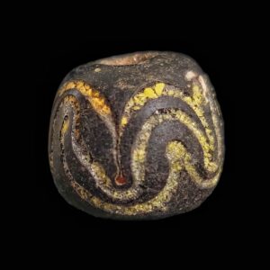Islamic glass bead with enamel