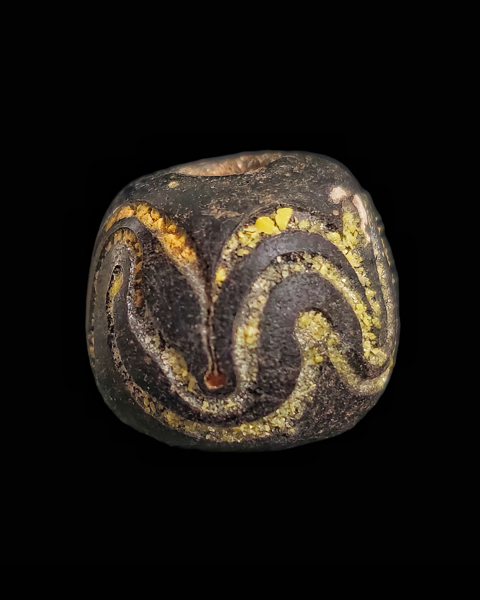 Islamic glass bead with enamel