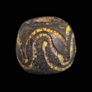 Islamic glass bead with enamel