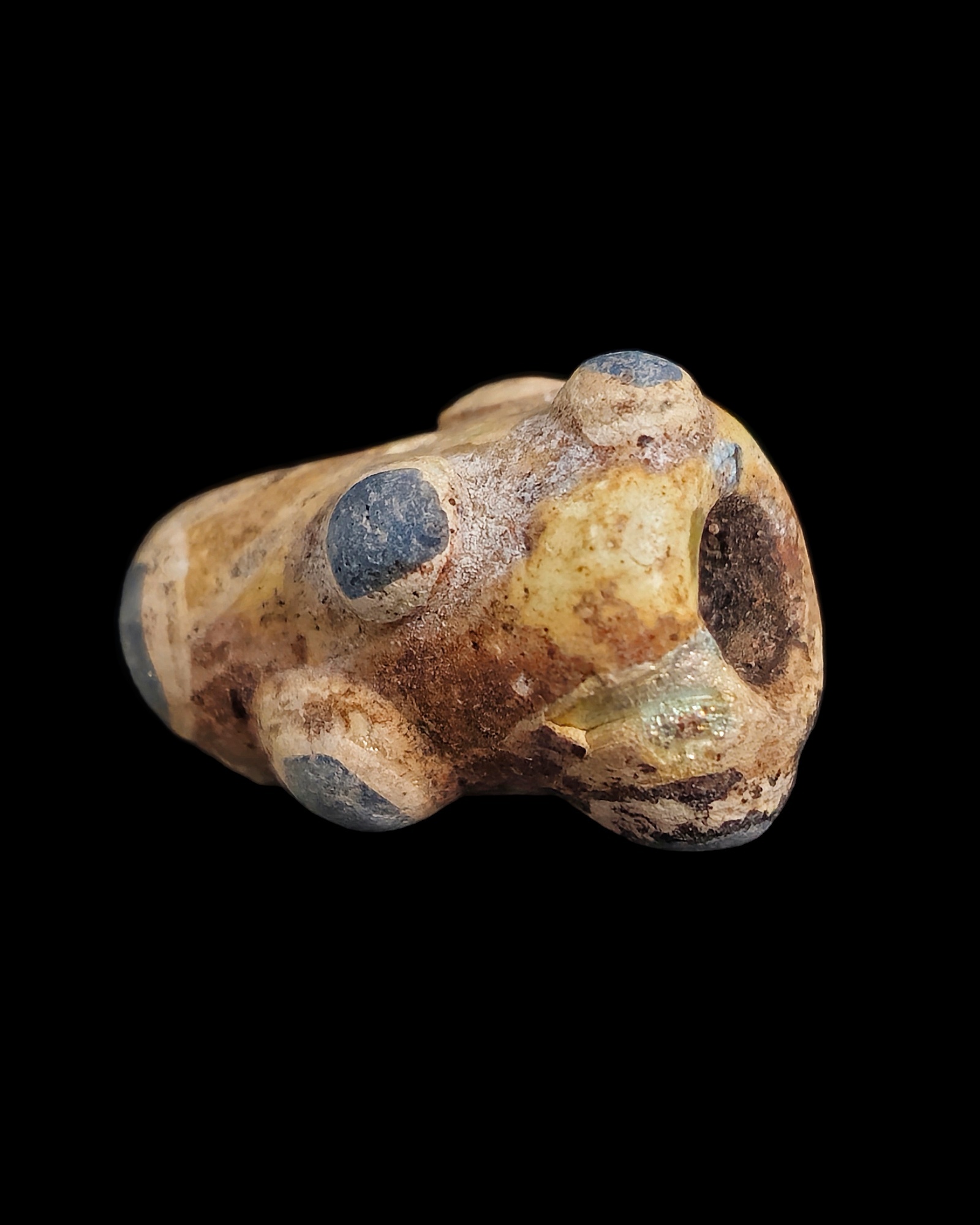 Phoenician glass stratified eye bead - Image 6