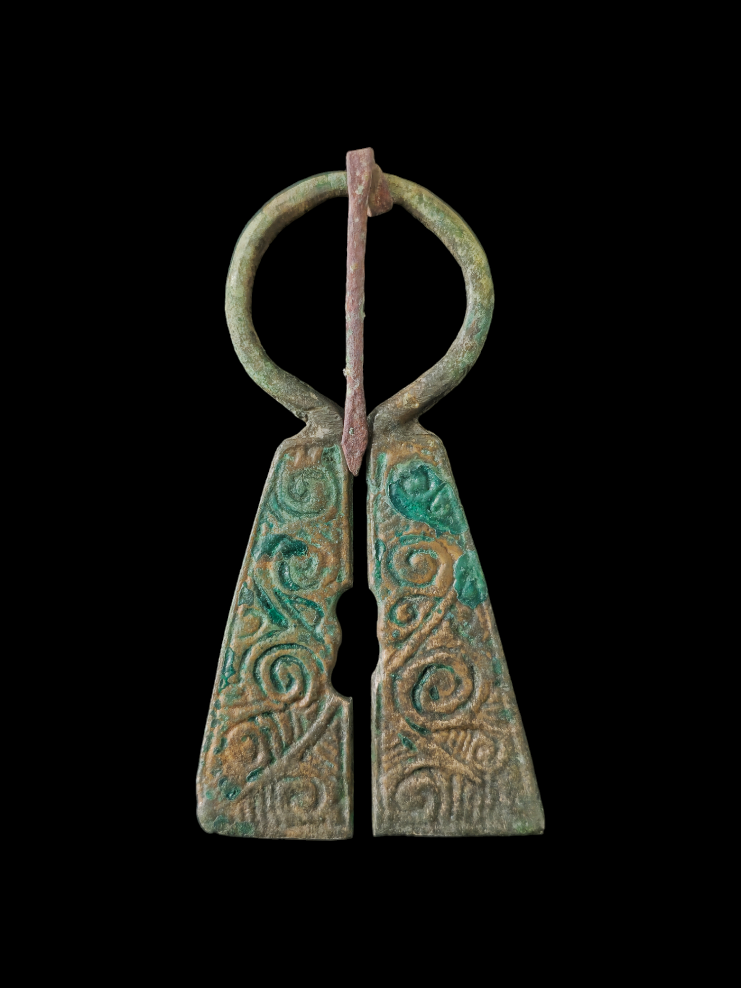 Viking period bronze omega fibula