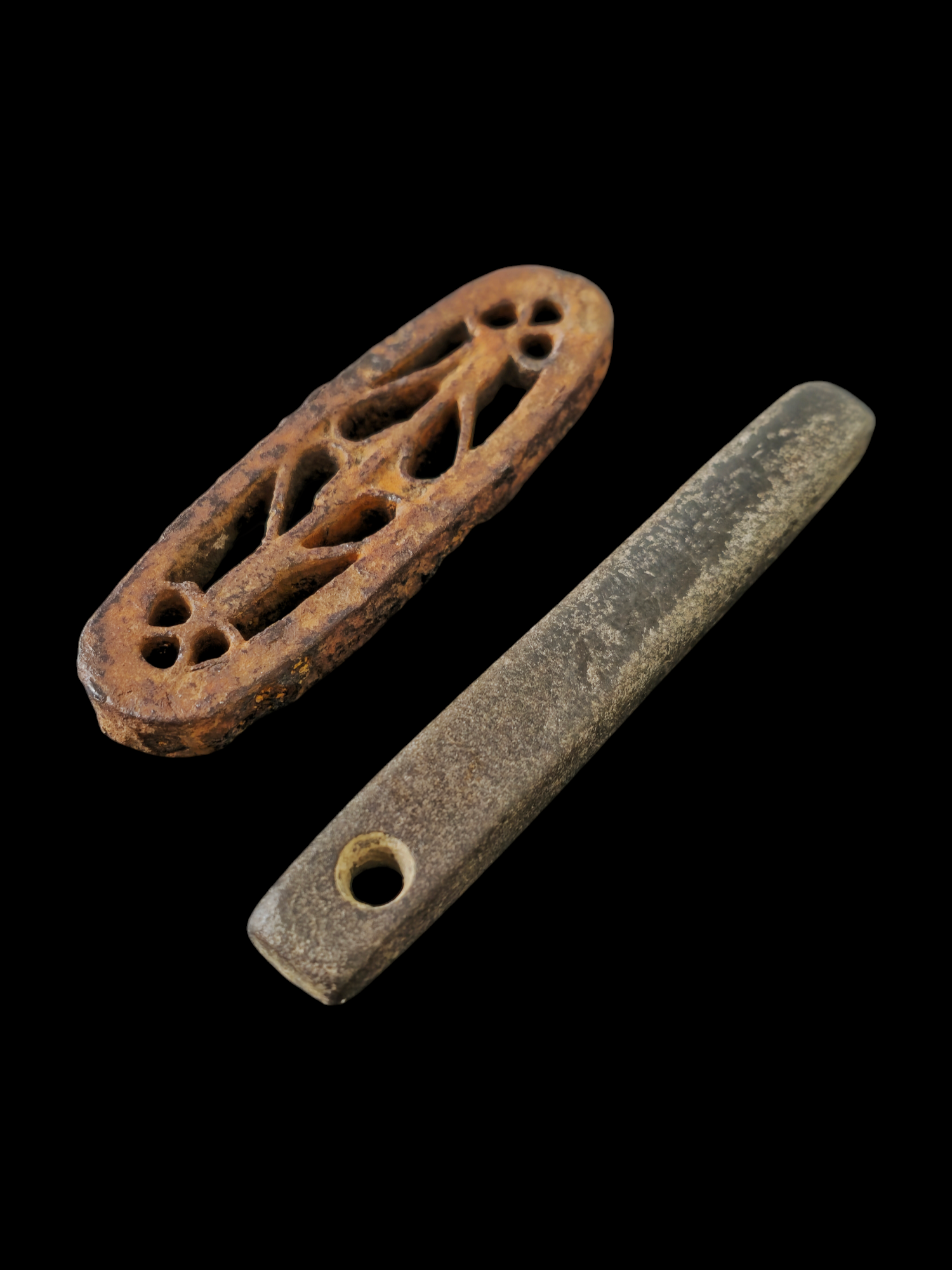 Viking period whetstone and ornamented iron fire striker - Image 2