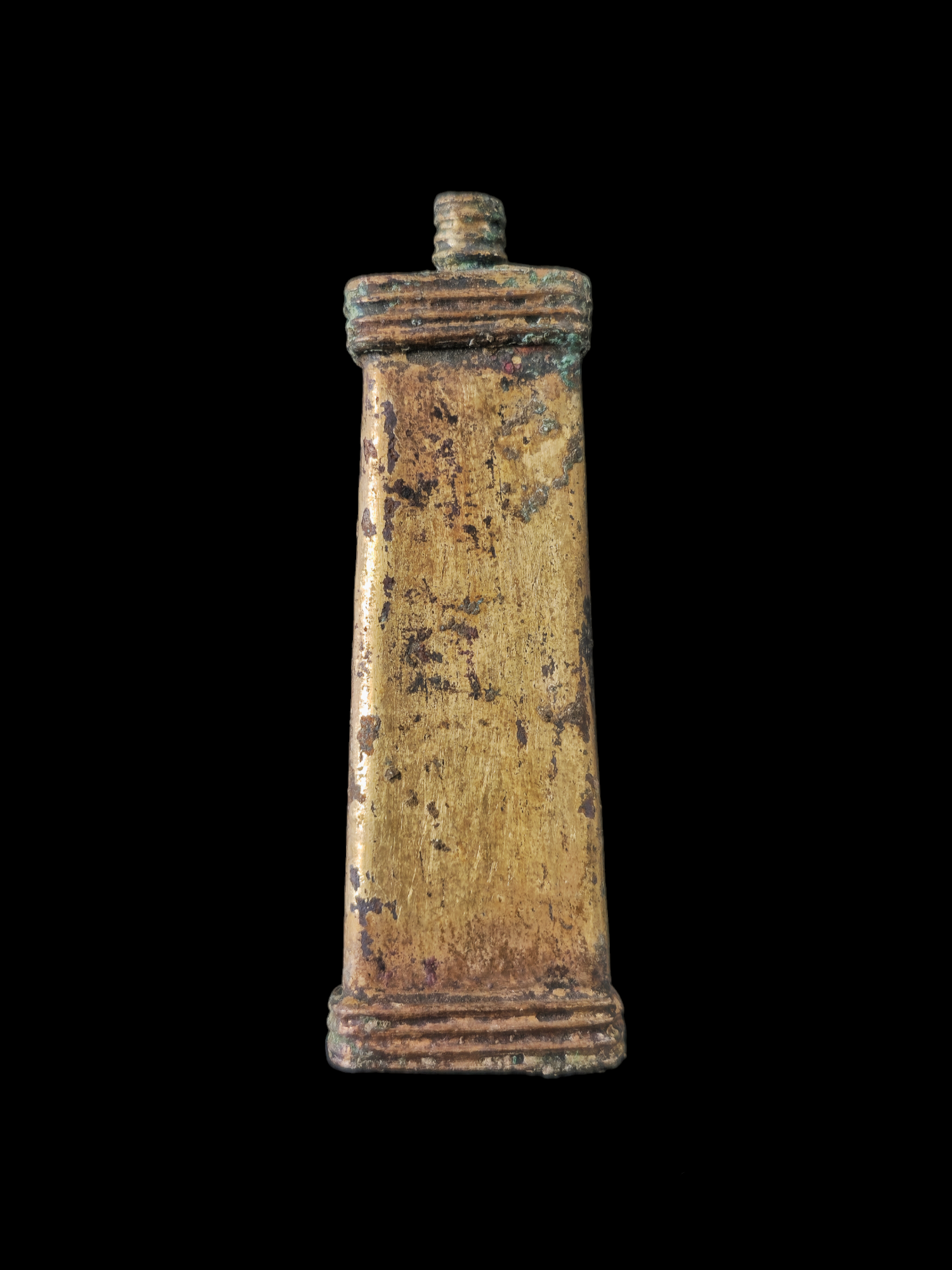 Medieval gilded bronze needle case