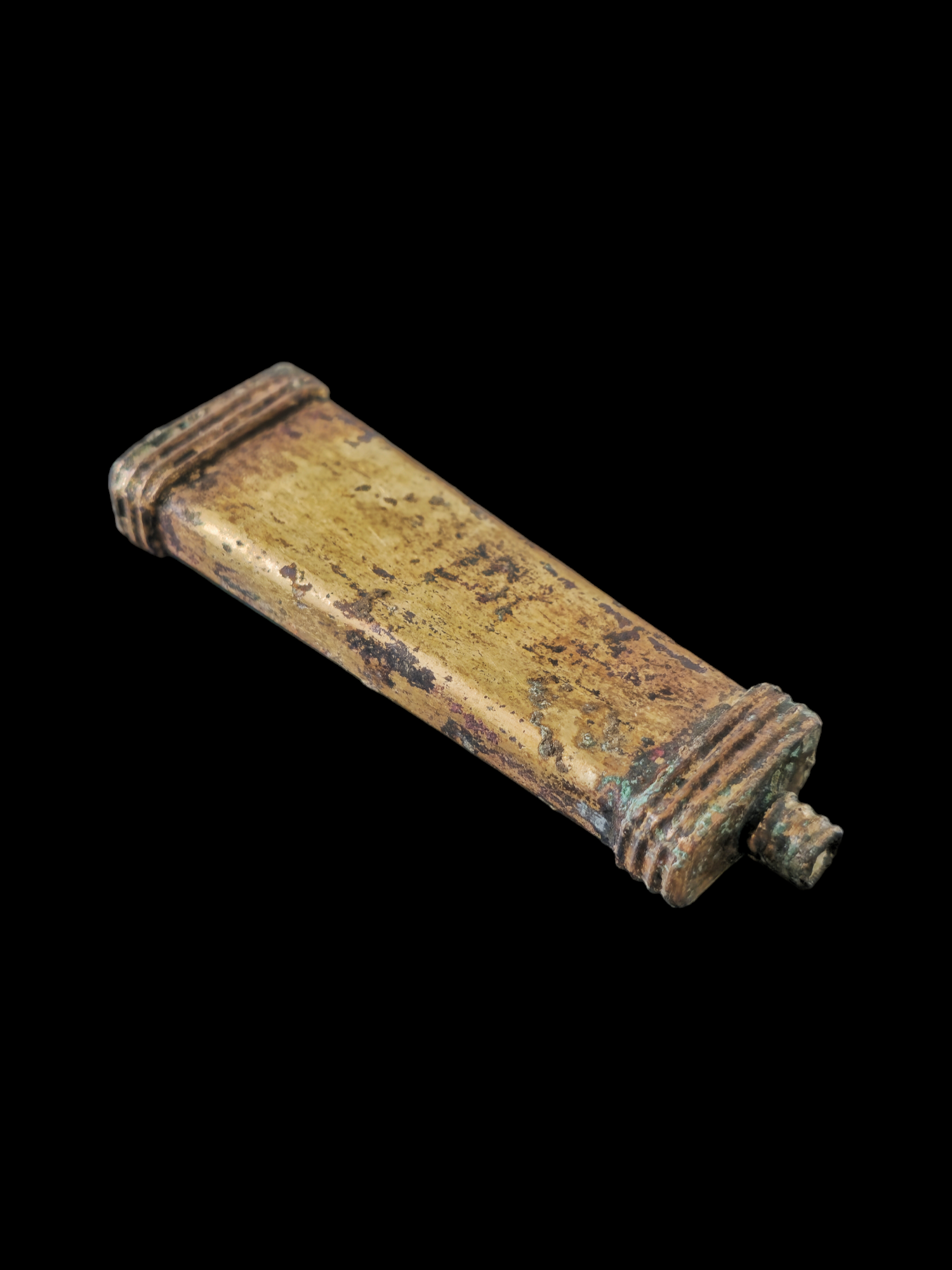 Medieval gilded bronze needle case - Image 4