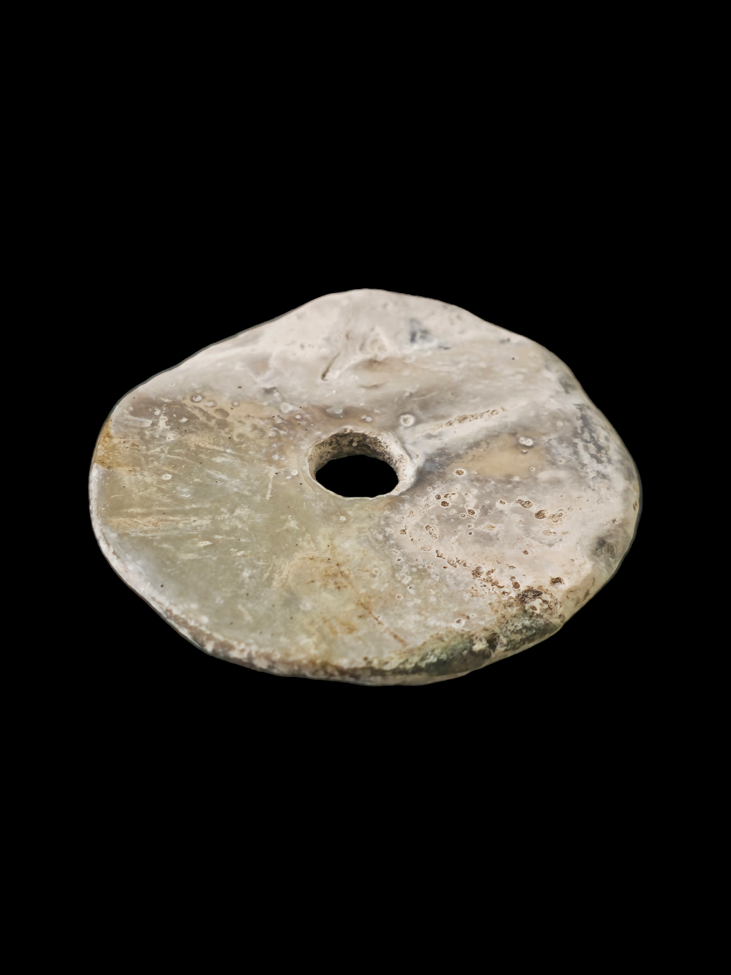 Bronze age shell flat bead - Image 3
