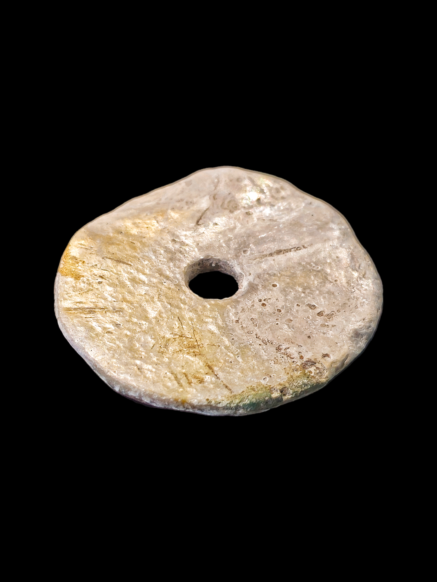 Bronze age shell flat bead - Image 5