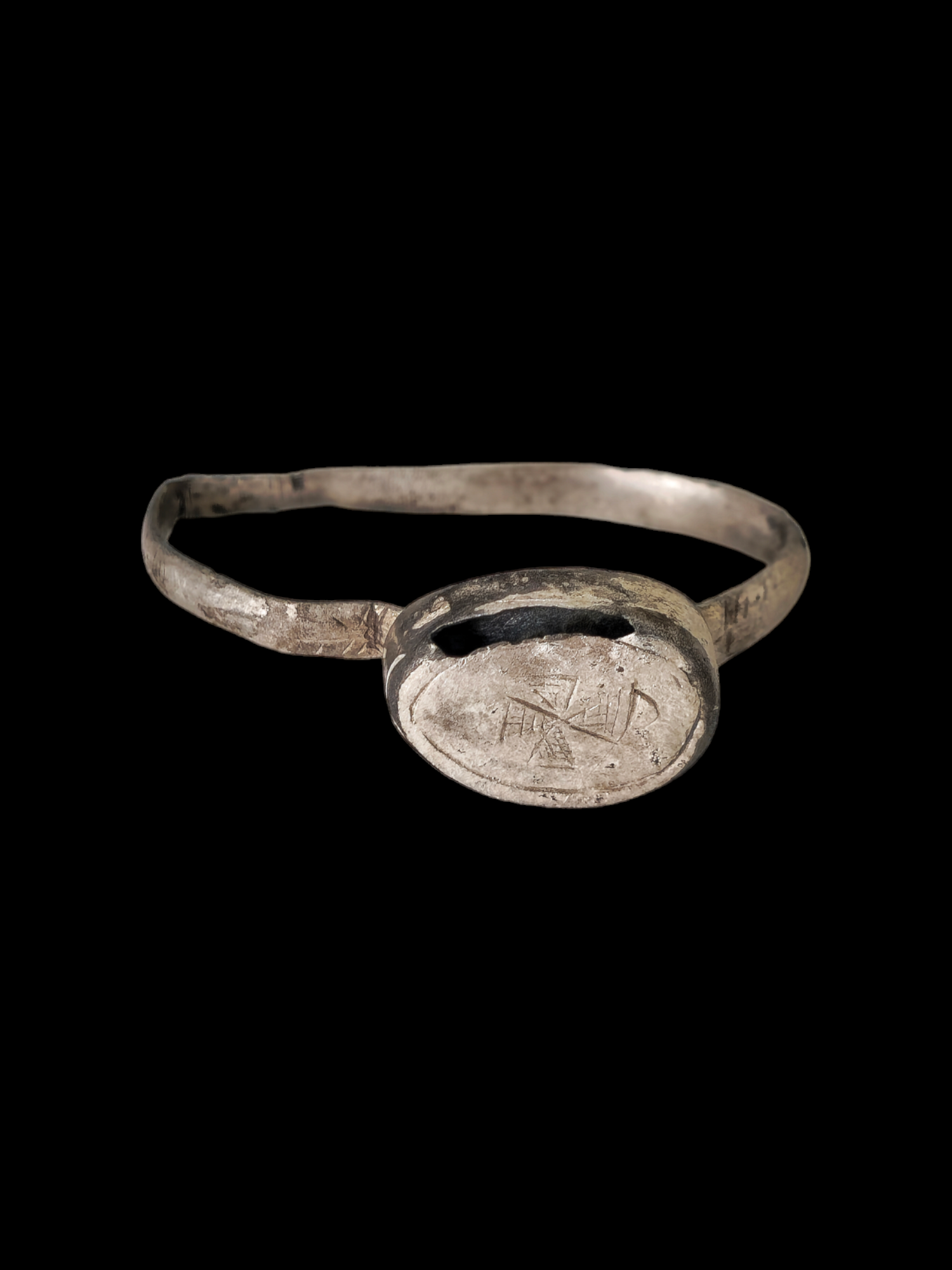 Medieval, Crusaders era silver ring - Image 2