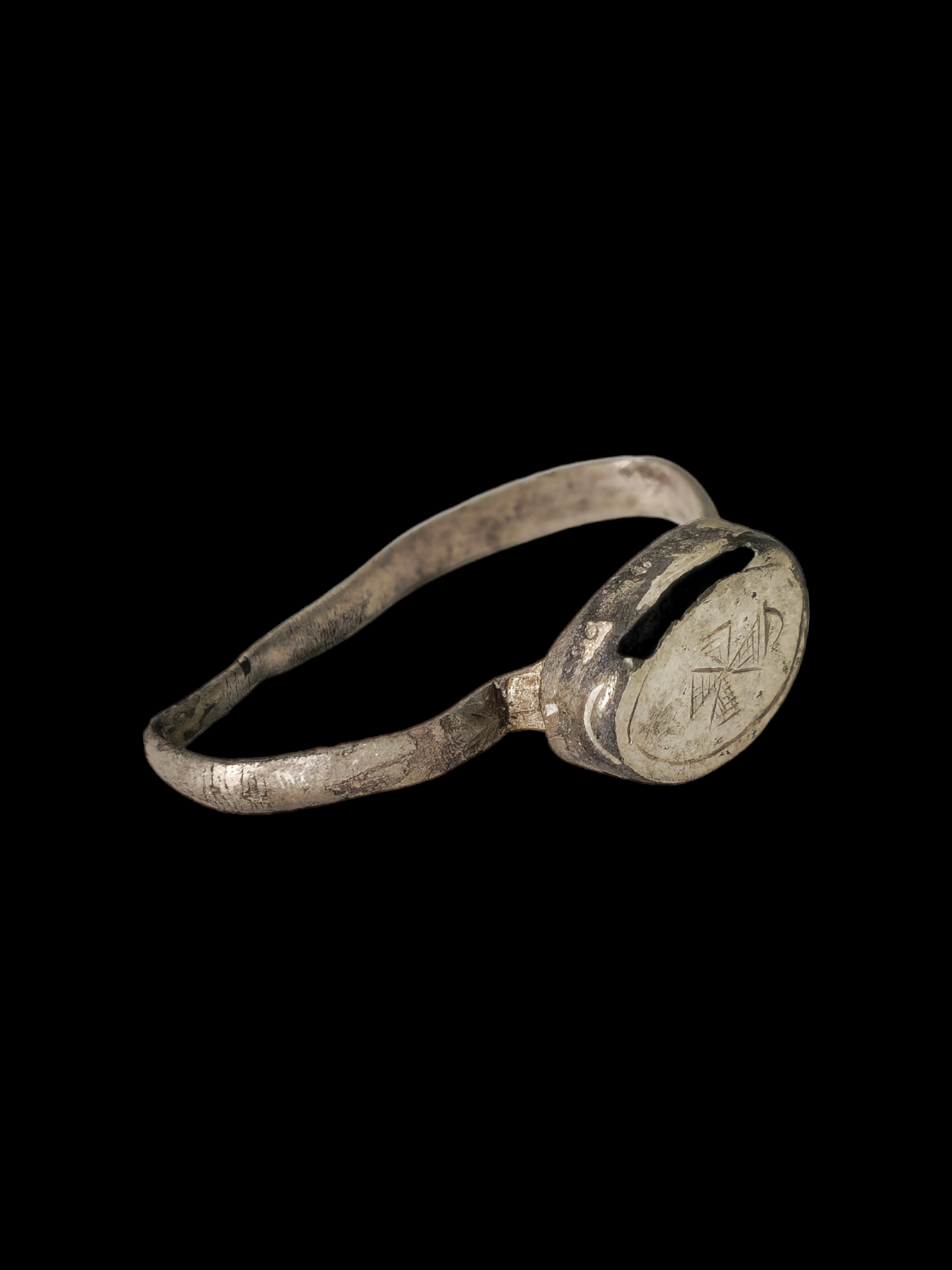 Medieval, Crusaders era silver ring