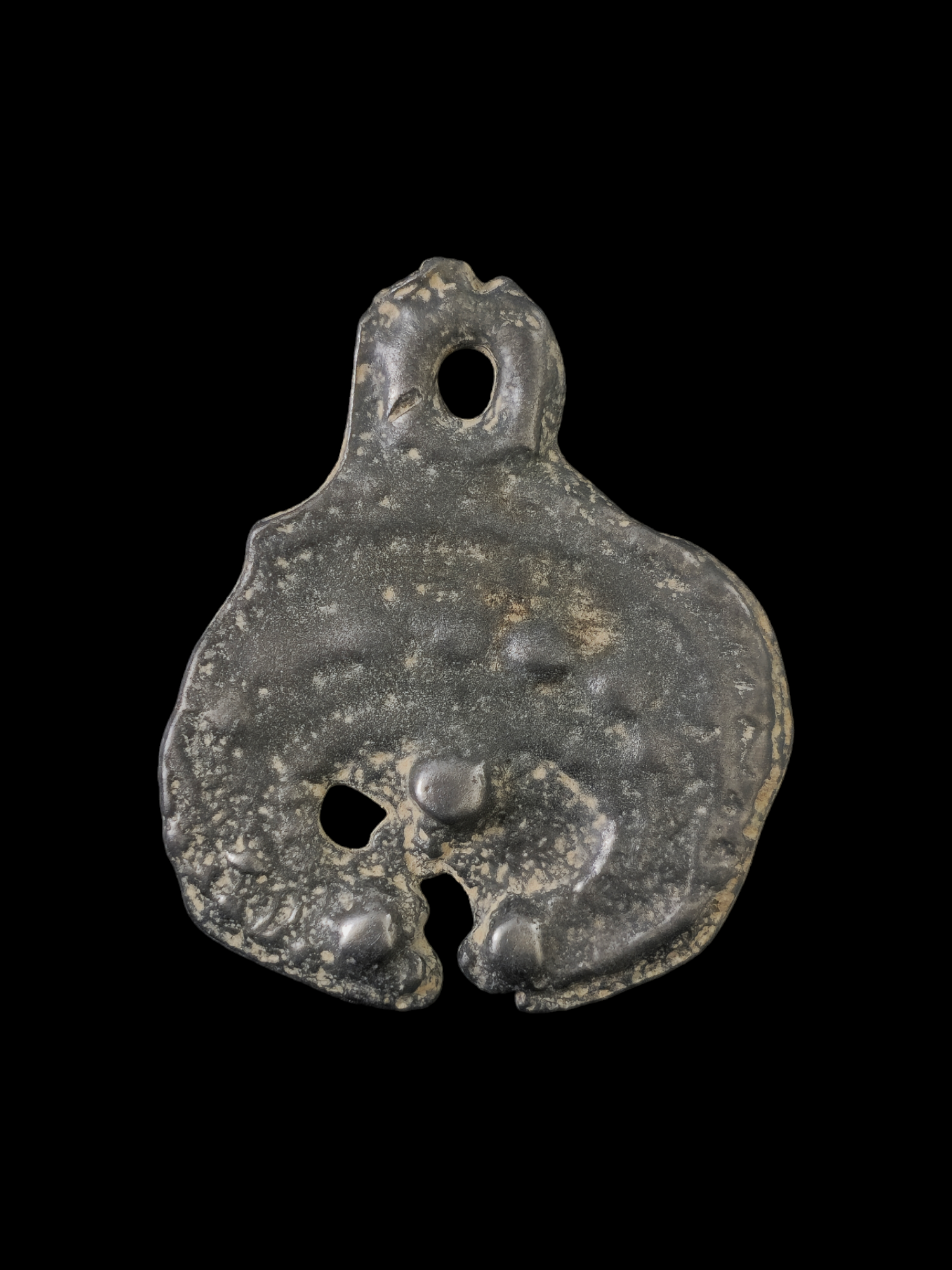 Viking period white bronze lunula pendant