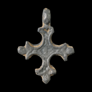 Medieval bronze cross pendant
