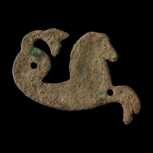 Medieval gilded bronze Hippocampus figure