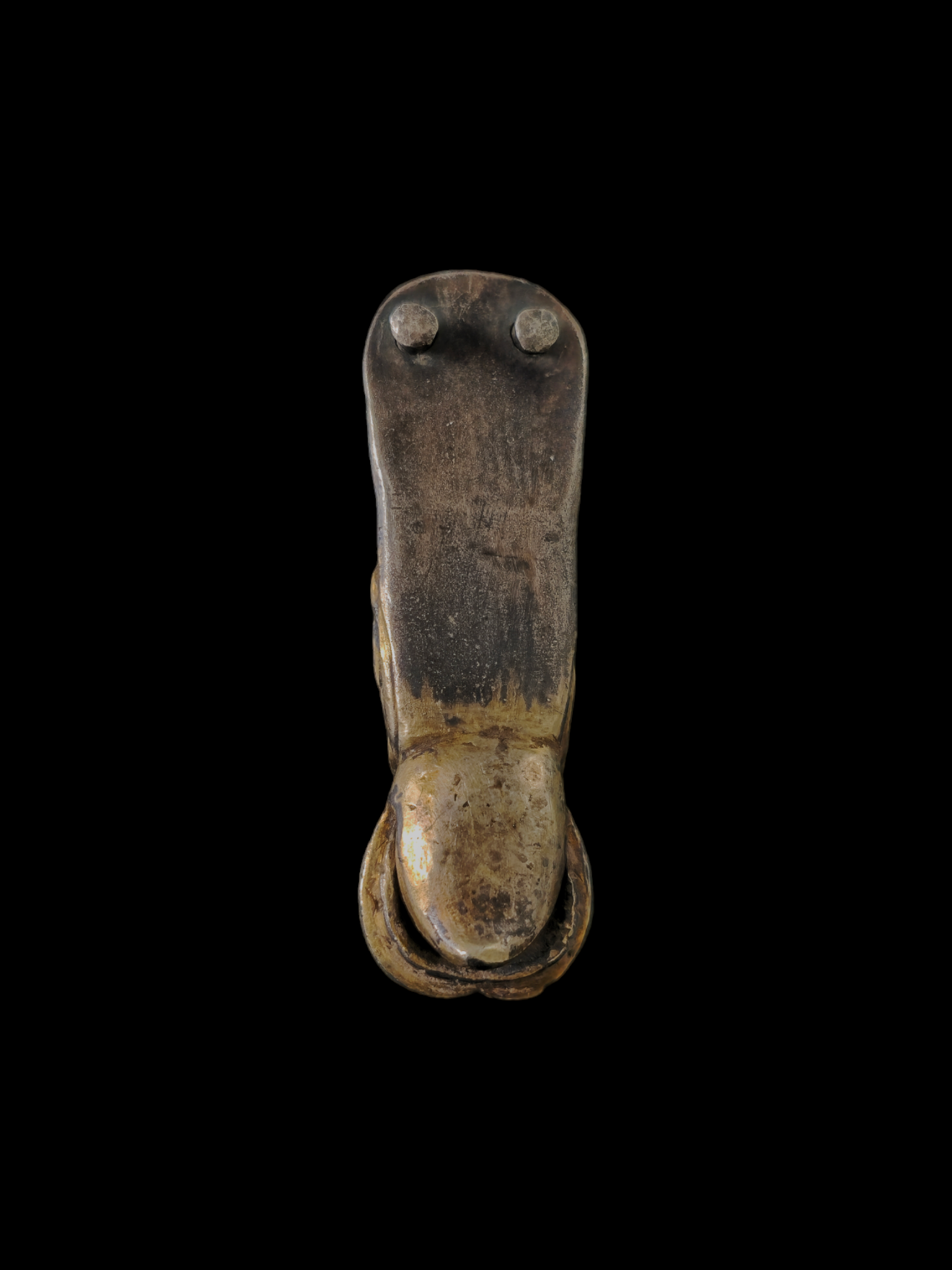Medieval gilded silver lion head belt strap end - Image 4